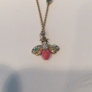 Juicy Couture gold and pink Enamel Necklace